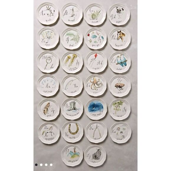 Anthropologie Linea Carta Canape Plate Letter K So Very Kind Diva Pyari NWT - Picture 3 of 6